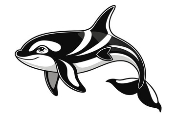 coloring page line art the orca black vector