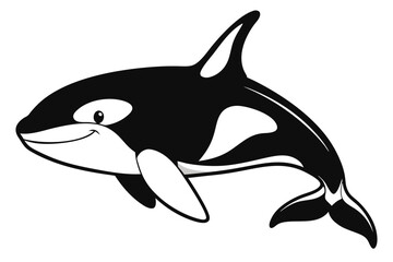 coloring page line art the orca black vector