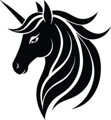 Black Unicorn Head Icon