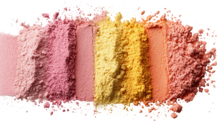Colorful powder pigments in a variety of shades
