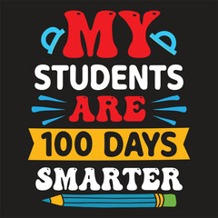 Obraz premium 100 Days of School Kindergarten Kids T-Shirt Design Typography Vector Illustration