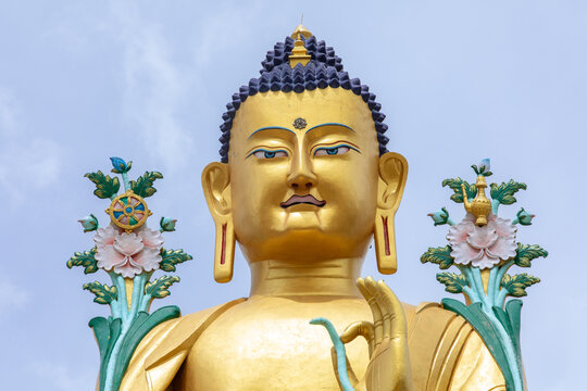 Golden buddha statue in Zanskar Valley in Ladakh, India