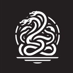 Fototapeta premium snake in the form of a circle on a black background