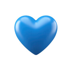 Fototapeta premium 3D blue heart icon, white background, png, transparent