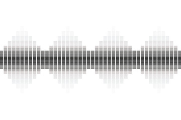 Black sound wave isolated on white background