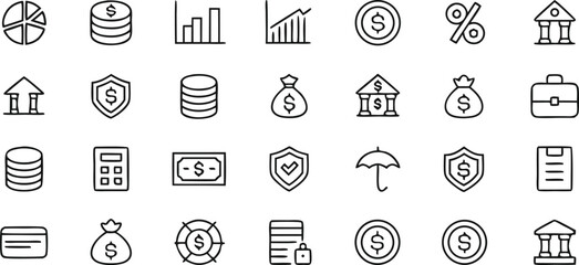 Financial icons collection finance money