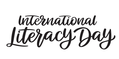 Elegant Calligraphy for International Literacy Day Celebrations A Stylish Design with a Focus on Education and Global Awareness