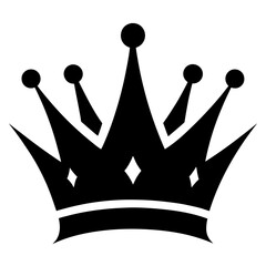 Simple black crown icon on white background