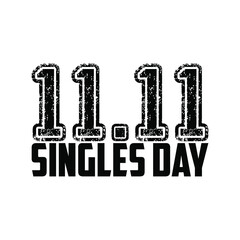 Minimal Red Singles Day Poster Featuring Bold 11.11 Typography. Red Singles Day Poster, Singles Day Poster, Singles Day.