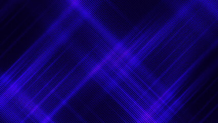 Neon abstract lines design on blue background. Futuristic background for landing page. Holographic gradient stripes. Shiny lines texture. Psychedelic neon color shading. Vector illustration.