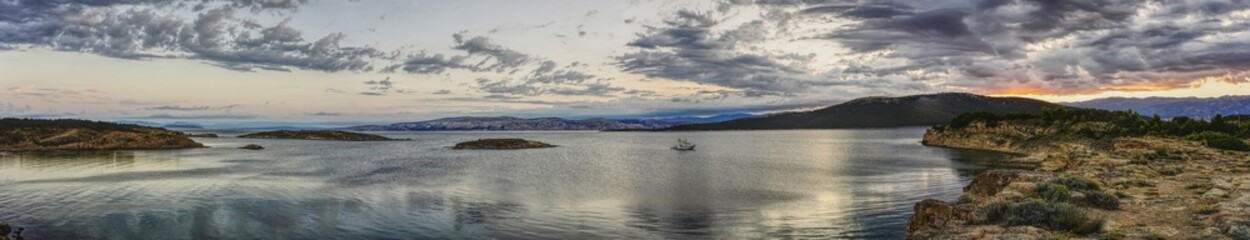 Panorama bay on the island of Rab in Croatia, HDR shot.