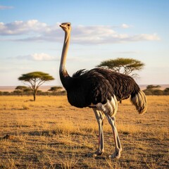 Naklejka premium ostrich in the wild