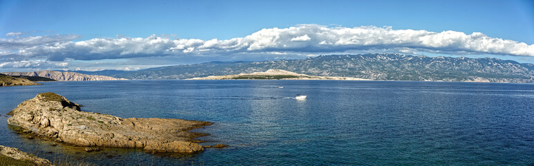 Panoramic bay on the island of Rab in Croatia.