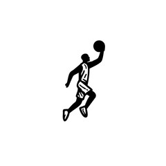 Obraz premium Basketball High Jump Icon – Sporty Minimalist Design – Simple Vector Illustration