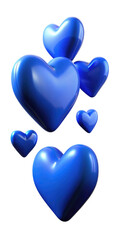 blue heart isolated on transparent white background, clipping path