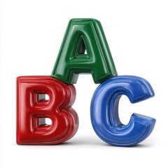 Colorful plastic alphabet blocks spelling abc