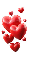 red heart isolated on transparent white background, clipping path