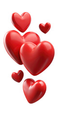 red heart isolated on transparent white background, clipping path