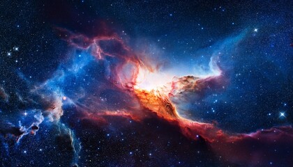 a cosmic journey through the universe reveals a vibrant nebula glowing with interstellar gas and stardust showing the beauty of space exploration