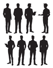 Business Men Silhouettes Set Isolated