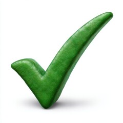 Green textured check mark symbol of success and approval