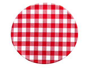  Buffalo Gingham Pattern Swatch in Circular Shape with Frayed Edges, Transparent Background PNG