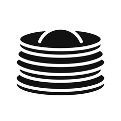 vector illustration of a pancake. Silhouette.