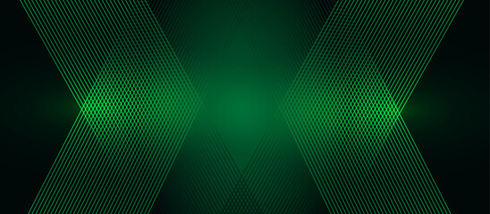 Obraz premium Green abstract background overlap layer on dark space with diagonal lines effect decoration. 