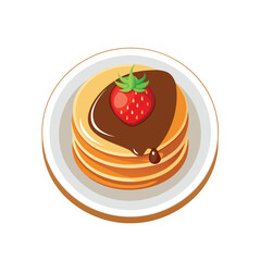 chocolate pancake with strawberry