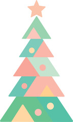 Obraz premium Geometric Pastel Christmas Tree 