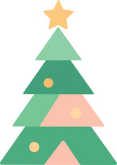Geometric Pastel Christmas Tree 