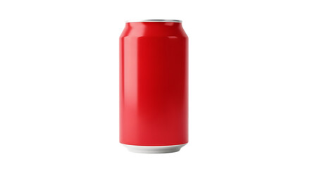 Obraz premium Red aluminum soda can isolated on transparent background, perfect for showcasing your beverage design in a clean and modern way for marketing and advertising purposes