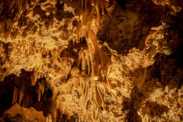 Formations in a large dry cave in central Arizona