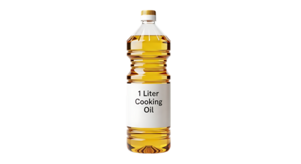 Cooking oil in a bottle isolated on transparent background, a kitchen staple for frying and salad dressing, perfect for adding flavor to your recipes and promoting healthy nutrition