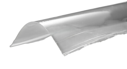 Closeup of a clear plastic bag isolated on transparent background, showcasing its texture, shape, and transparency, ideal for packaging, storage, or product presentation mockups