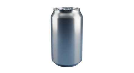 A sleek and modern aluminum can isolated on transparent background, perfect for showcasing beverage products, ideal for mockups and designs, offering a clean and professional presentation