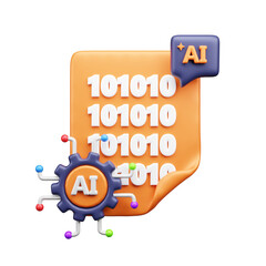 AI tech 3d ui icon