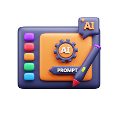 AI tech 3d ui icon