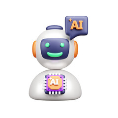 AI tech 3d ui icon