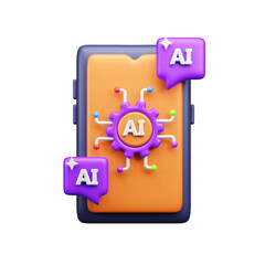 AI tech 3d ui icon