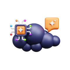AI tech 3d ui icon