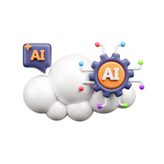 AI tech 3d ui icon