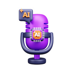 AI tech 3d ui icon