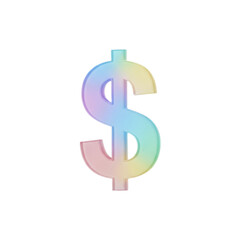 Obraz premium Rainbow dollar sign isolated on transparent background