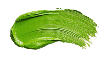 Green paint stroke, smudged and textured