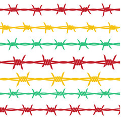 Colorful Barbed Wire Pattern Repeating Design