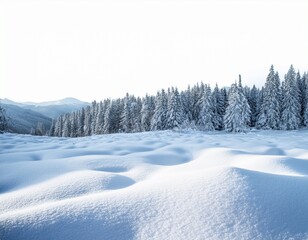 Obraz premium snow landscape isolated on white background