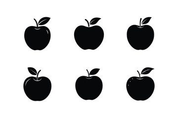 apple attractive silhouette vector illustration