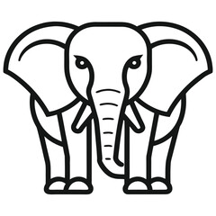 Stylized black and white elephant icon