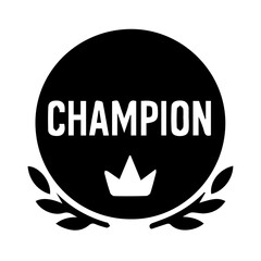 Champion Badge 1 in Clean Vector Silhouette Style, Editable Formats: AI, EPS, JPG, PNG, Ideal for Both Digital and Print Use
